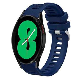 For Samsung Galaxy Watch4 44mm 20mm Twill Solid Color Silicone Watch Band(Midnight Blue)
