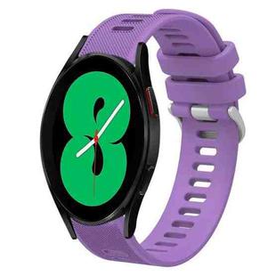 For Samsung Galaxy Watch4 44mm 20mm Twill Solid Color Silicone Watch Band(Purple)