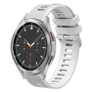 For Samsung Galaxy Watch4 Classic 46mm 20mm Twill Solid Color Silicone Watch Band(White)