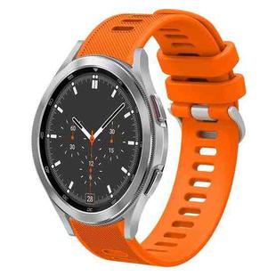 For Samsung Galaxy Watch4 Classic 46mm 20mm Twill Solid Color Silicone Watch Band(Orange)