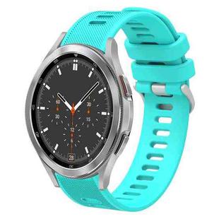 For Samsung Galaxy Watch4 Classic 46mm 20mm Twill Solid Color Silicone Watch Band(Water Duck)