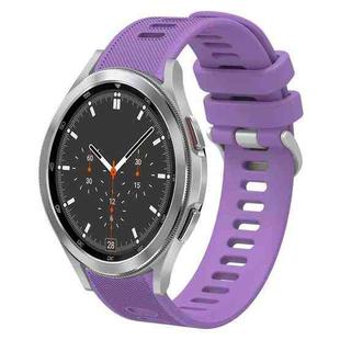For Samsung Galaxy Watch4 Classic 46mm 20mm Twill Solid Color Silicone Watch Band(Purple)