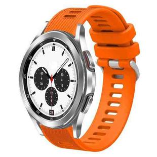 For Samsung Galaxy Watch4 Classic 42mm 20mm Twill Solid Color Silicone Watch Band(Orange)