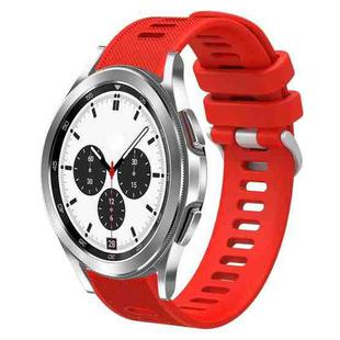 For Samsung Galaxy Watch4 Classic 42mm 20mm Twill Solid Color Silicone Watch Band(Red)