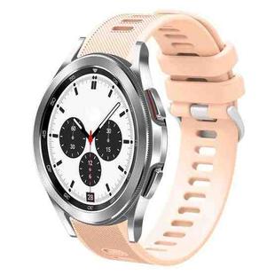 For Samsung Galaxy Watch4 Classic 42mm 20mm Twill Solid Color Silicone Watch Band(Pink)