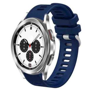 For Samsung Galaxy Watch4 Classic 42mm 20mm Twill Solid Color Silicone Watch Band(Midnight Blue)