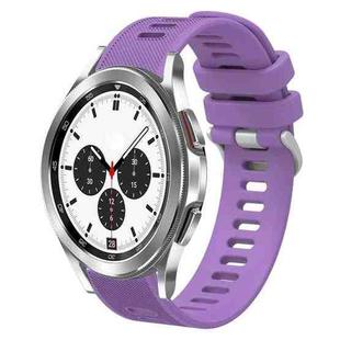 For Samsung Galaxy Watch4 Classic 42mm 20mm Twill Solid Color Silicone Watch Band(Purple)