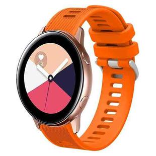 For Samsung Galaxy Watch Active 2 20mm Twill Solid Color Silicone Watch Band(Orange)