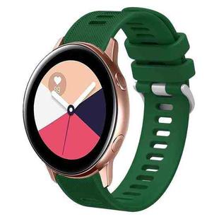 For Samsung Galaxy Watch Active 2 20mm Twill Solid Color Silicone Watch Band(Green)