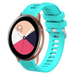 For Samsung Galaxy Watch Active 2 20mm Twill Solid Color Silicone Watch Band(Water Duck)