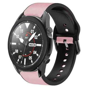 For Samsung Galaxy Watch 5 Pro 45mm 20mm Silicone Adhesive Leather Watch Band(Pink)