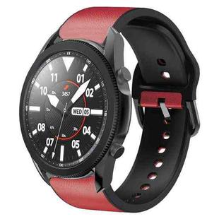 For Samsung Galaxy Watch 5 Pro 45mm 20mm Silicone Adhesive Leather Watch Band(Red)