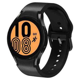 For Samsung Galaxy Watch 4 40mm 20mm Silicone Adhesive Leather Watch Band(Black)