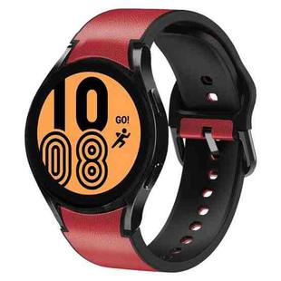 For Samsung Galaxy Watch 4 40mm 20mm Silicone Adhesive Leather Watch Band(Red)