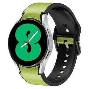 For Samsung Galaxy Watch 4 44mm 20mm Silicone Adhesive Leather Watch Band(Lime Color)