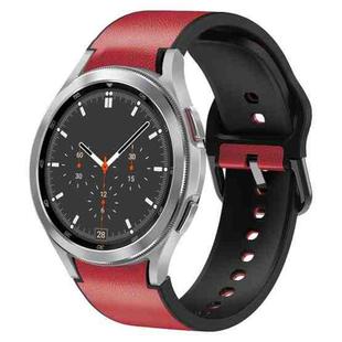 For Samsung Galaxy Watch 4 Classic 46mm 20mm Silicone Adhesive Leather Watch Band(Red)