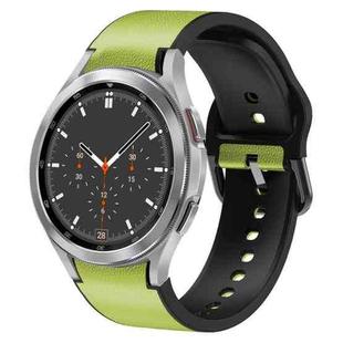 For Samsung Galaxy Watch 4 Classic 46mm 20mm Silicone Adhesive Leather Watch Band(Lime Color)