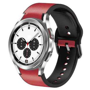 For Samsung Galaxy Watch 4 Classic 42mm 20mm Silicone Adhesive Leather Watch Band(Red)