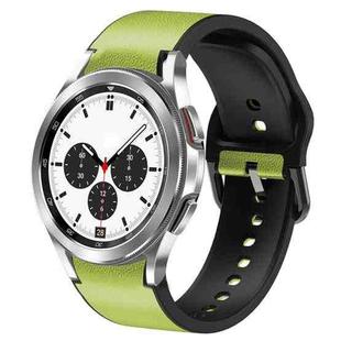 For Samsung Galaxy Watch 4 Classic 42mm 20mm Silicone Adhesive Leather Watch Band(Lime Color)