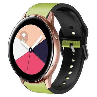 For Samsung Galaxy Watch Active 2 20mm Silicone Adhesive Leather Watch Band(Lime Color)