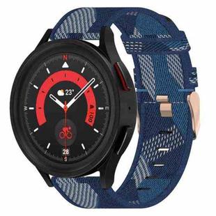 For Samsung Galaxy Watch5 44mm 20mm Nylon Woven Watch Band(Blue)