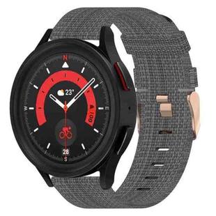 For Samsung Galaxy Watch5 44mm 20mm Nylon Woven Watch Band(Dark Grey)