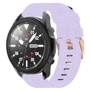 For Samsung Galaxy Watch5 Pro 45mm 20mm Nylon Woven Watch Band(Light Purple)