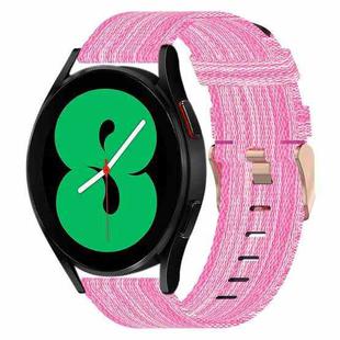 For Samsung Galaxy Watch4 44mm 20mm Nylon Woven Watch Band(Pink)