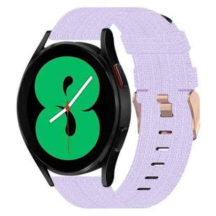 For Samsung Galaxy Watch4 44mm 20mm Nylon Woven Watch Band(Light Purple)
