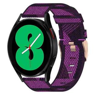 For Samsung Galaxy Watch4 44mm 20mm Nylon Woven Watch Band(Purple)