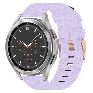 For Samsung Galaxy Watch4 Classic 46mm 20mm Nylon Woven Watch Band(Light Purple)