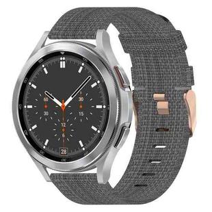 For Samsung Galaxy Watch4 Classic 46mm 20mm Nylon Woven Watch Band(Dark Grey)