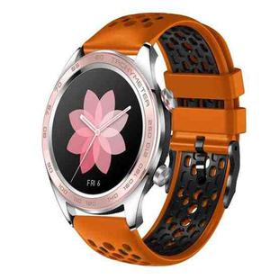 For Honor Watch Dream 22mm Two-Color Breathable Silicone Watch Band(Orange+Black)