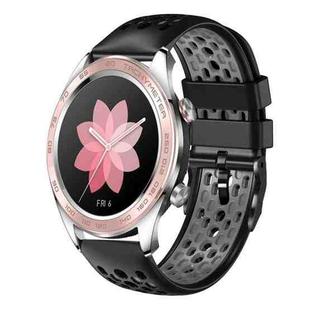 For Honor Watch Dream 22mm Two-Color Breathable Silicone Watch Band(Black+Grey)