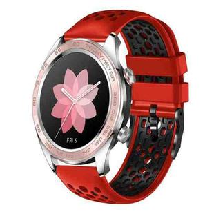 For Honor Watch Dream 22mm Two-Color Breathable Silicone Watch Band(Red+Black)