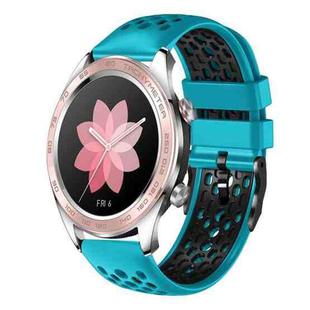 For Honor Watch Dream 22mm Two-Color Breathable Silicone Watch Band(Skyblue+Black)