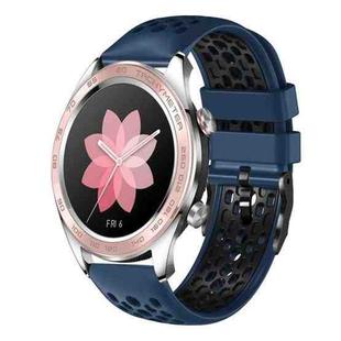 For Honor Watch Dream 22mm Two-Color Breathable Silicone Watch Band(Midnight Blue+Black)