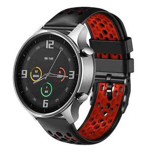 For Xiaomi MI Watch Color 22mm Two-Color Breathable Silicone Watch Band(Black+Red)