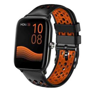 For Xiaomi Haylou GST LS09B 22mm Two-Color Breathable Silicone Watch Band(Black+Orange)