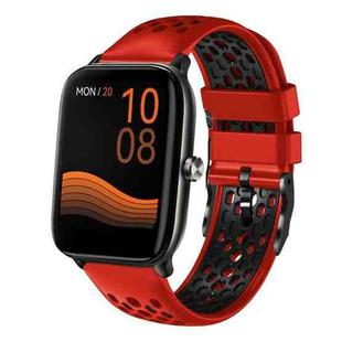 For Xiaomi Haylou GST LS09B 22mm Two-Color Breathable Silicone Watch Band(Red+Black)