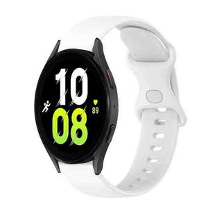 For Samsung Galaxy Watch5 40mm 20mm Butterfly Buckle Solid Color Silicone Watch Band(White)