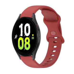 For Samsung Galaxy Watch5 40mm 20mm Butterfly Buckle Solid Color Silicone Watch Band(Red)