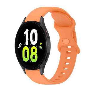 For Samsung Galaxy Watch5 40mm 20mm Butterfly Buckle Solid Color Silicone Watch Band(Orange)