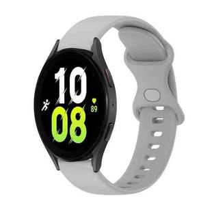 For Samsung Galaxy Watch5 40mm 20mm Butterfly Buckle Solid Color Silicone Watch Band(Rock Gray)