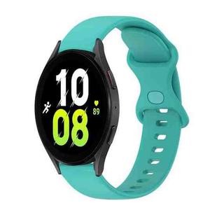 For Samsung Galaxy Watch5 44mm 20mm Butterfly Buckle Solid Color Silicone Watch Band(Water Duck)