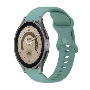 For Samsung Galaxy Watch5 Pro 45mm 20mm Butterfly Buckle Solid Color Silicone Watch Band(Green)