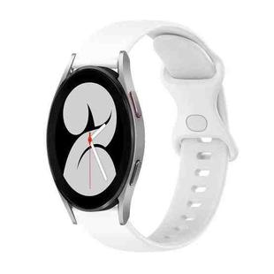 For Samsung Galaxy Watch4 40mm 20mm Butterfly Buckle Solid Color Silicone Watch Band(White)