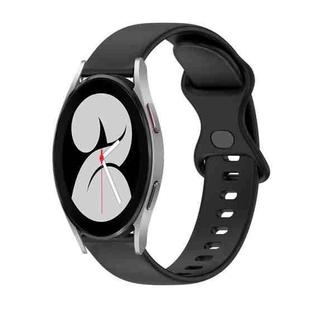 For Samsung Galaxy Watch4 40mm 20mm Butterfly Buckle Solid Color Silicone Watch Band(Black)