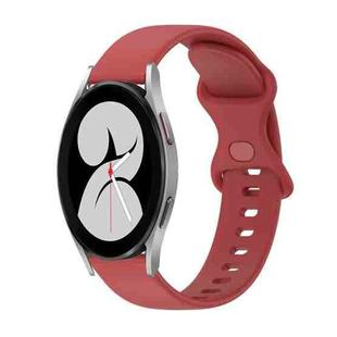 For Samsung Galaxy Watch4 40mm 20mm Butterfly Buckle Solid Color Silicone Watch Band(Red)