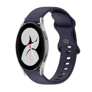 For Samsung Galaxy Watch4 40mm 20mm Butterfly Buckle Solid Color Silicone Watch Band(Dark Blue)